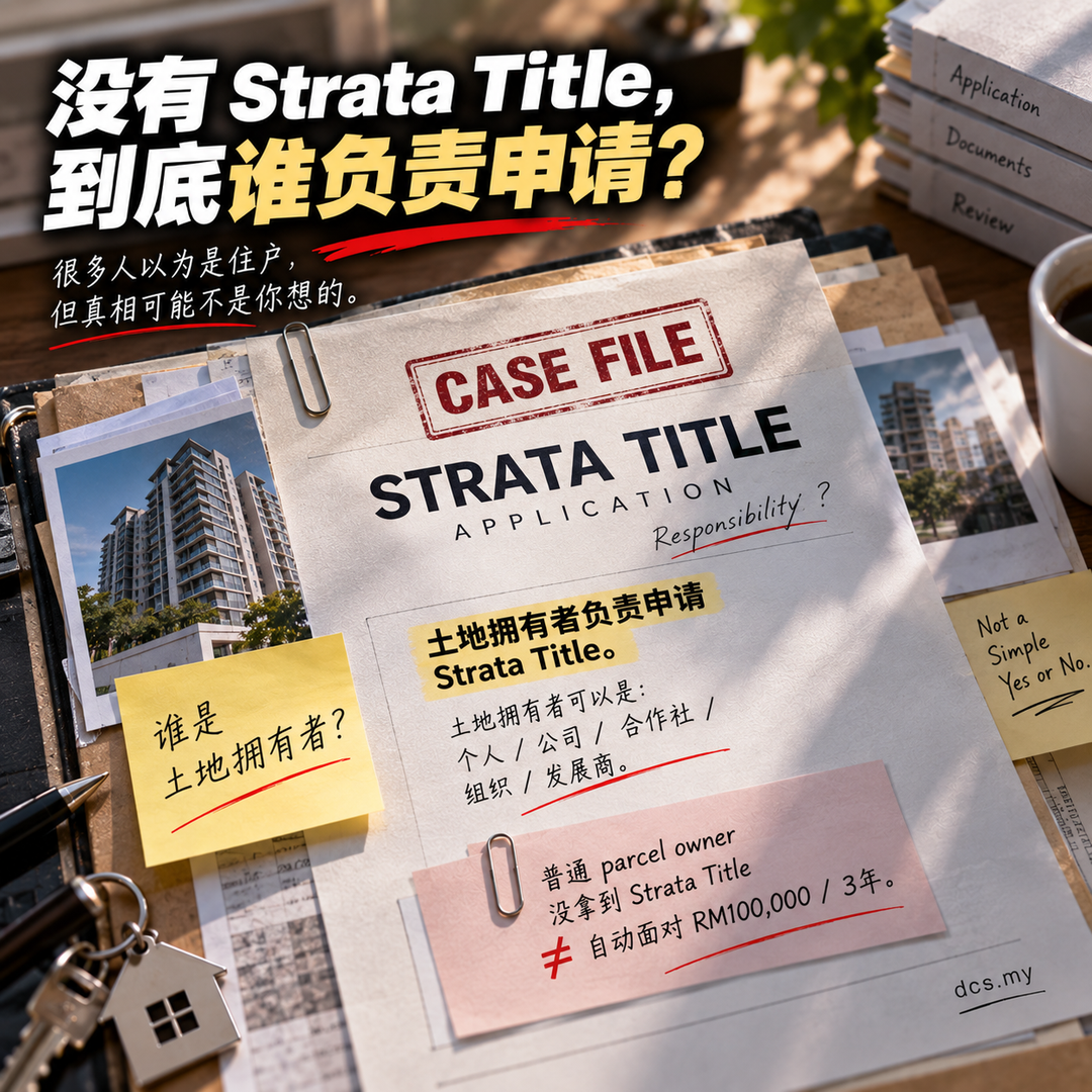 没有 Strata Title,到底谁负责申请?责任逻辑图