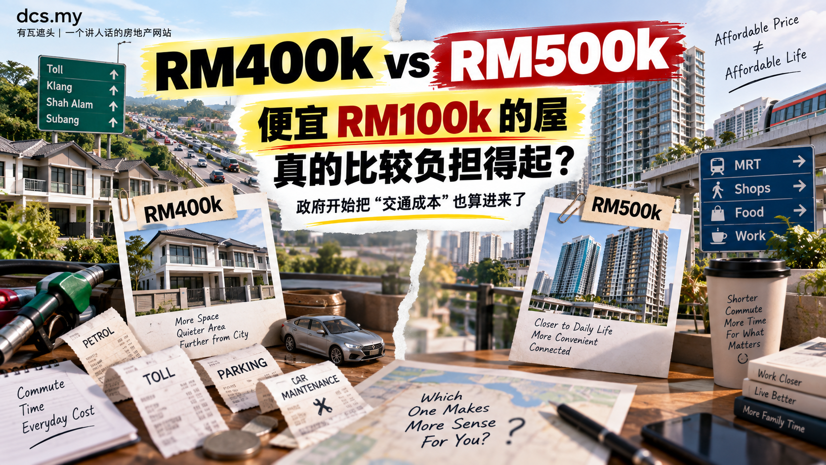 RM400k vs RM500k:便宜RM100k的屋,真的比较负担得起?