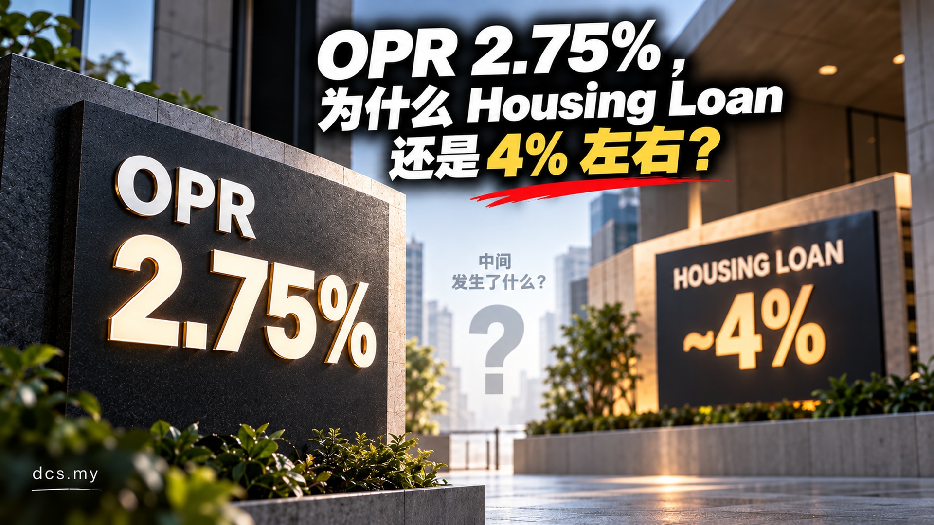 OPR 2.75% 与 Housing Loan 约 4% 的差异视觉说明
