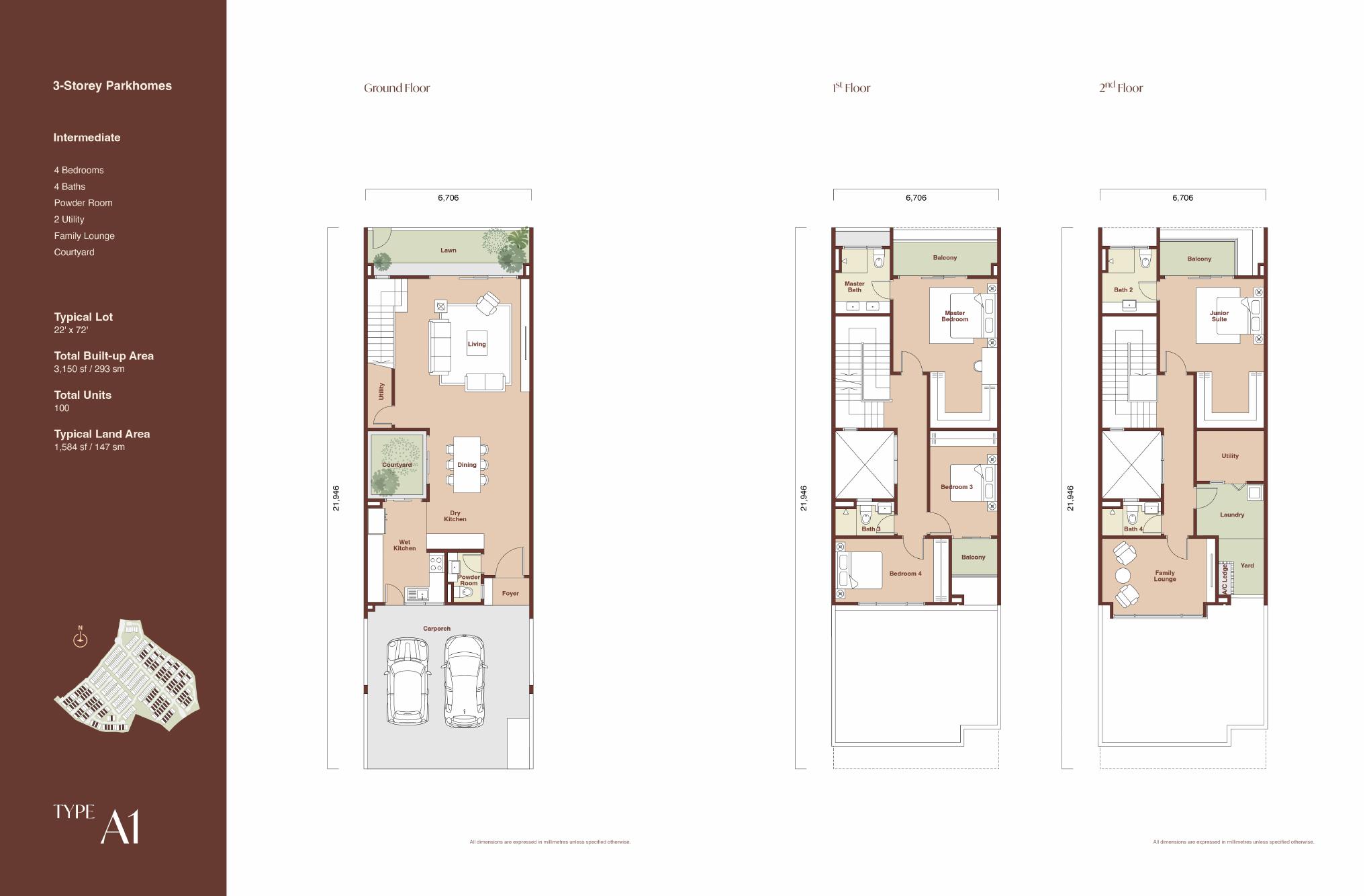 Parkhomes Type A1 floor plan